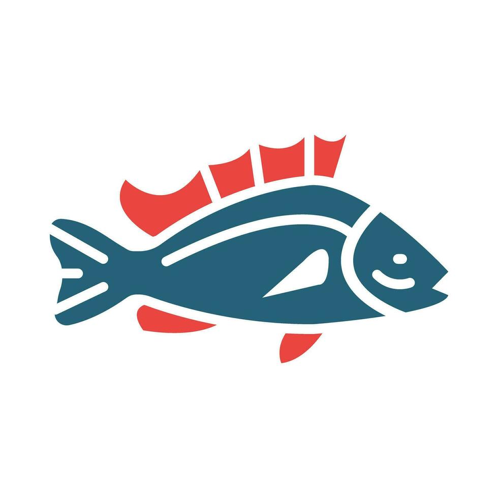 Rockfish Vector Glyph Two Color Icon For Personal And Commercial Use.