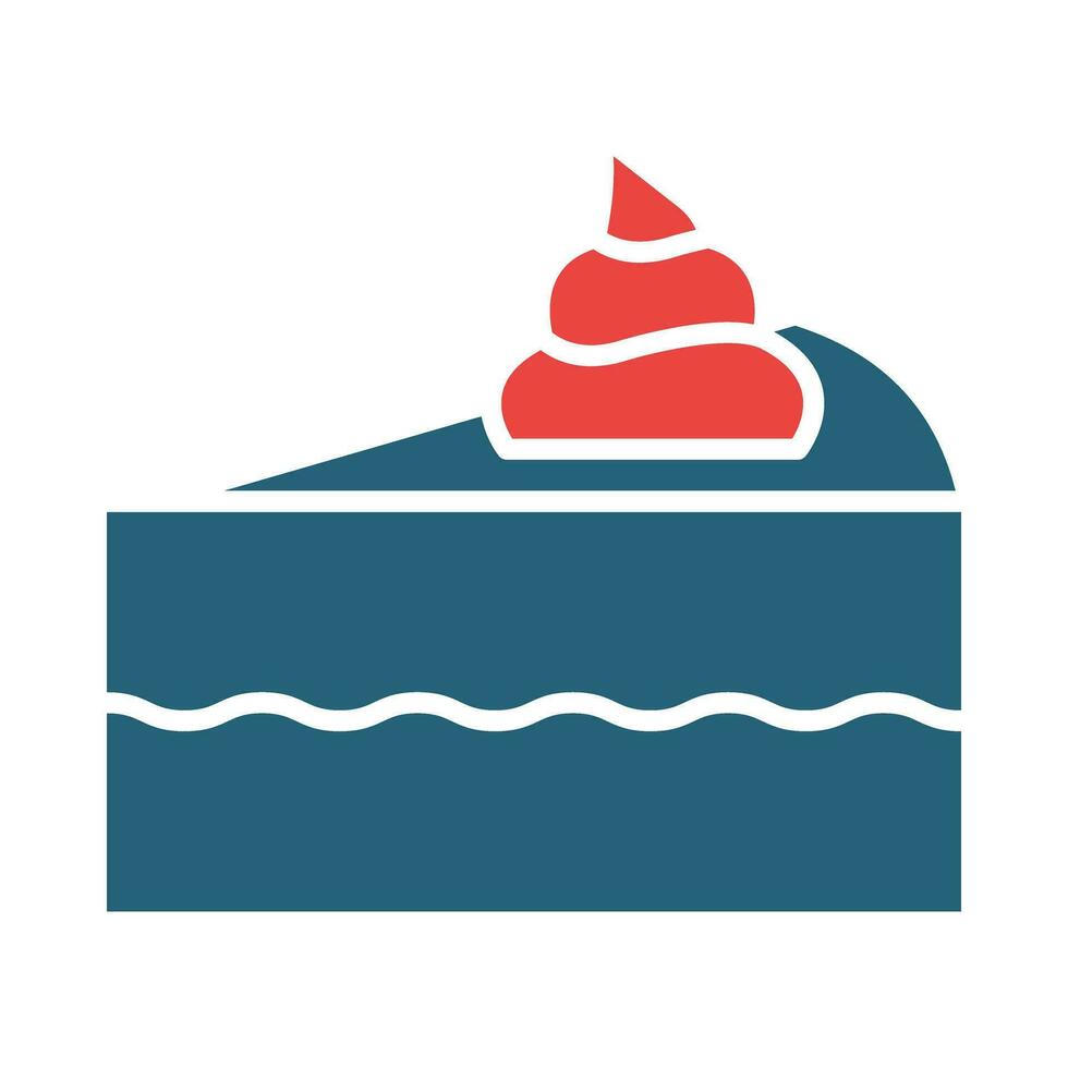 Piece Of Cake Vector Glyph Two Color Icon For Personal And Commercial Use.