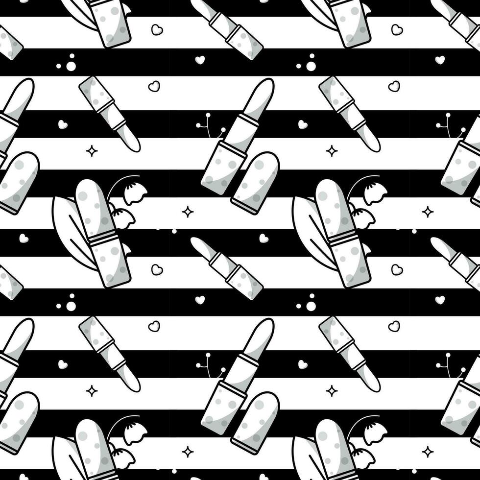 Make up and cosmetics vector seamless pattern