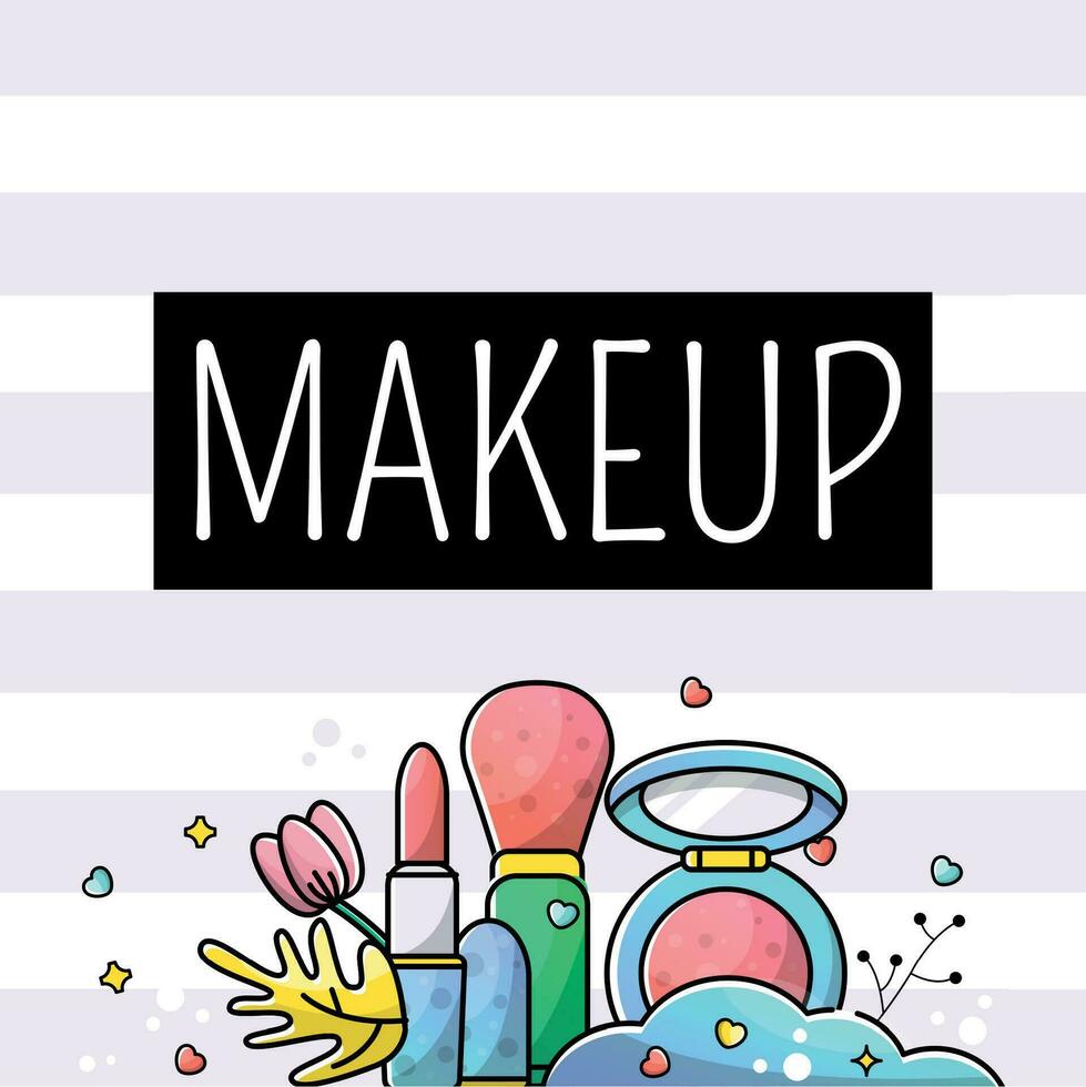 Make up and cosmetics vector banner