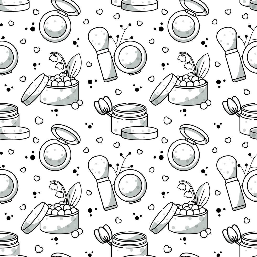 Make up and cosmetics vector seamless pattern