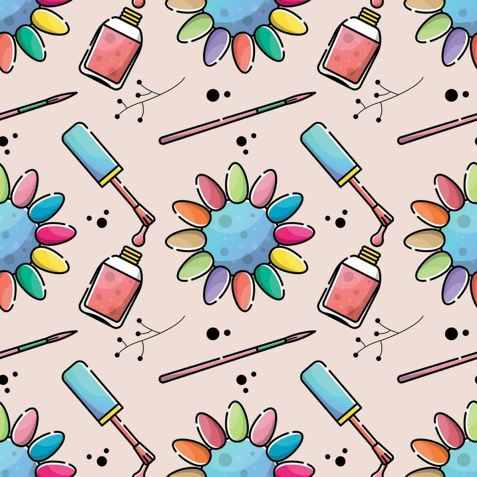 Nail salon vector seamless pattern