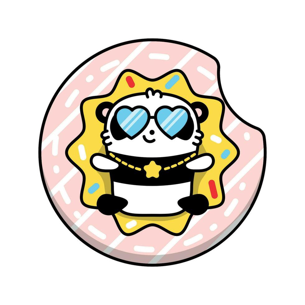 Lineal vector illustration of the cute panda