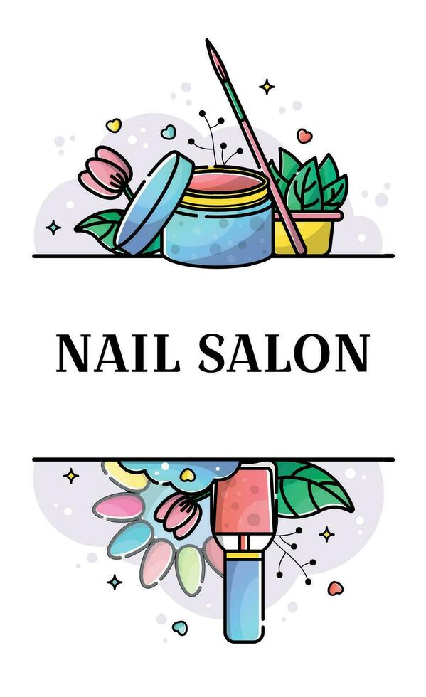 Nail salon lineal illustration vector