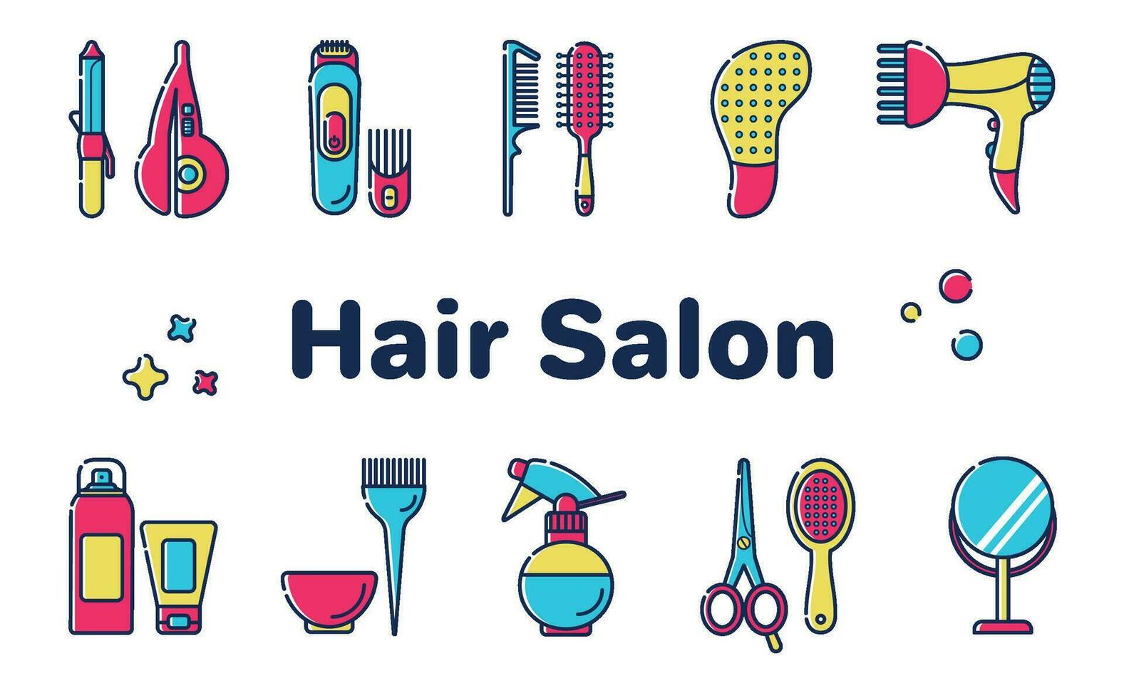 Hair salon icons vector