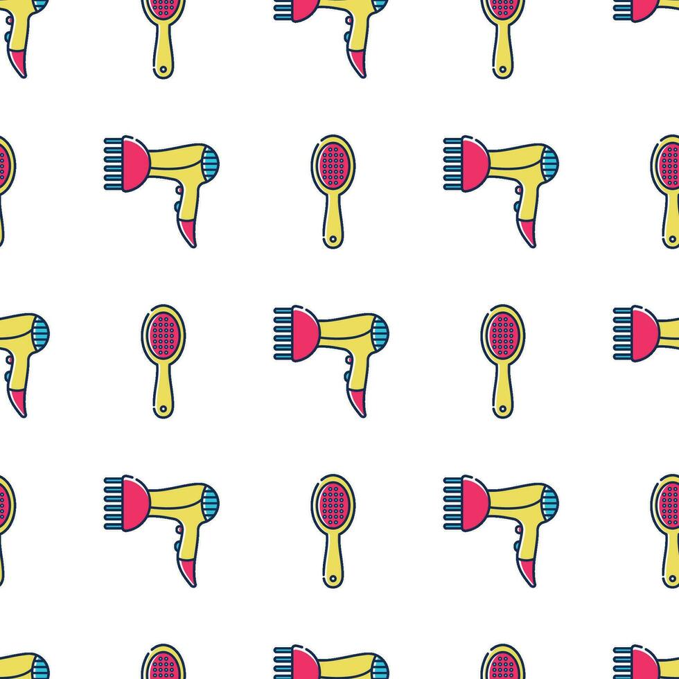 Hair salon seamless pattern vector