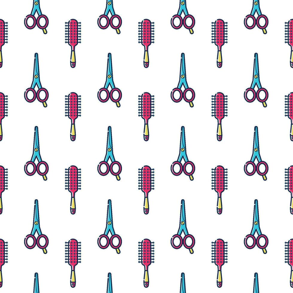 Hair salon seamless pattern vector