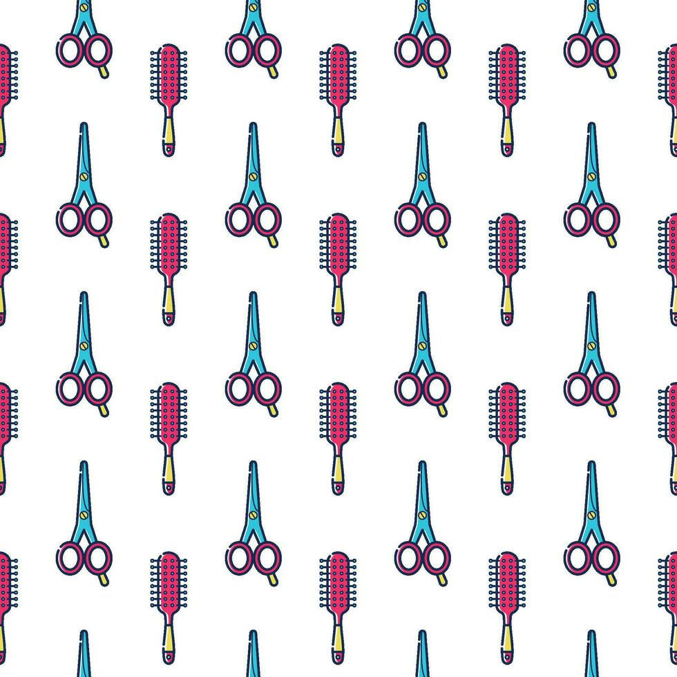 Hair salon seamless pattern vector