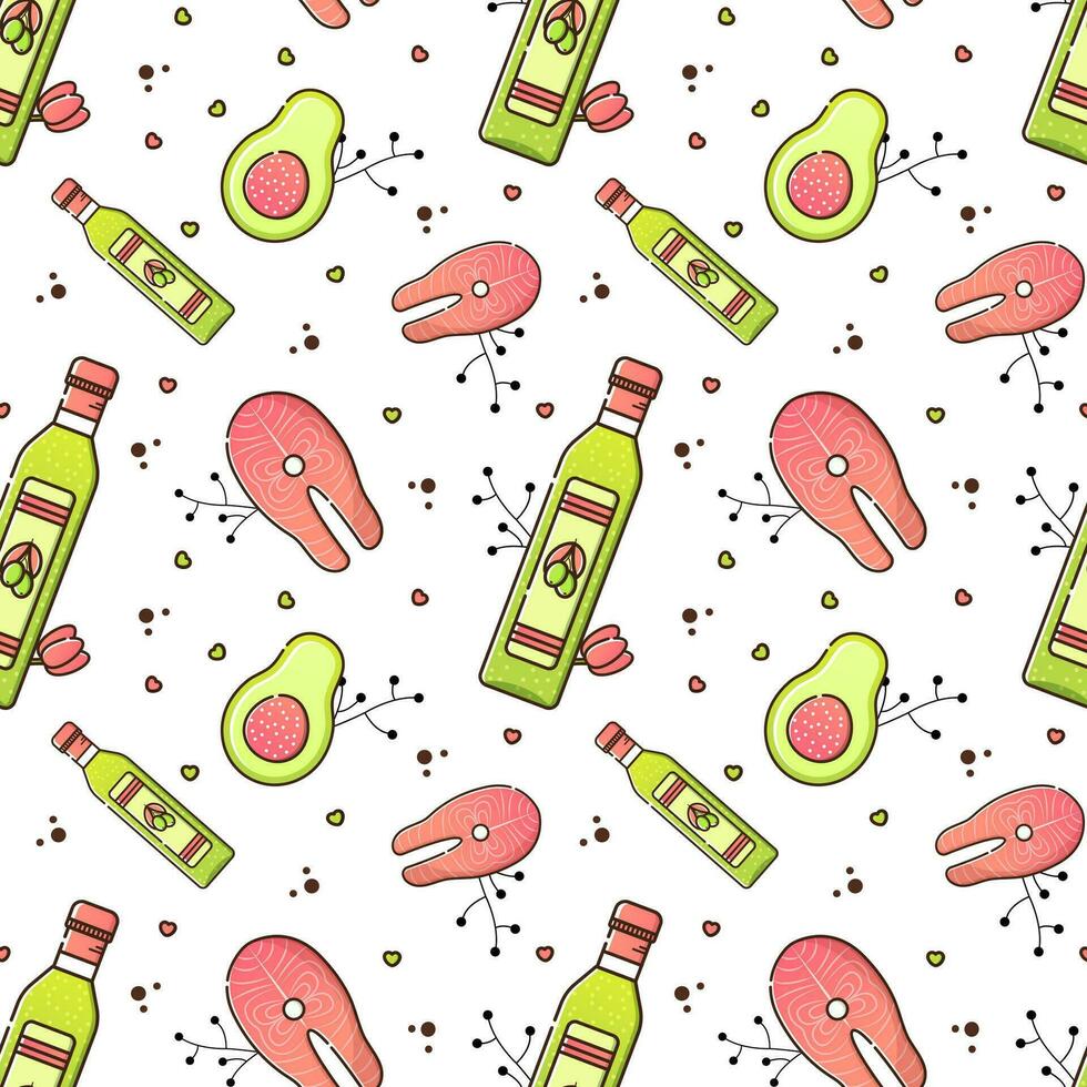 Keto diet seamless pattern vector