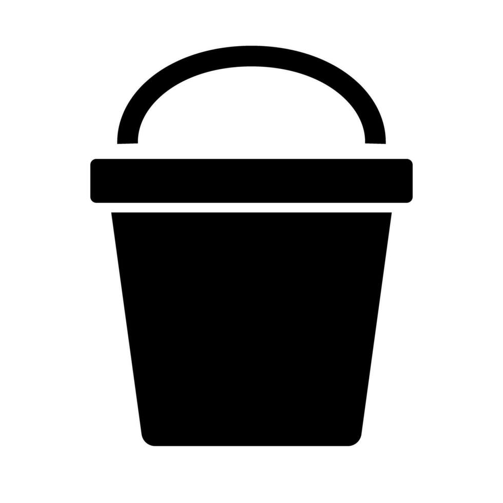 Bucket silhouette icon. Cleaning tool. Vector. vector