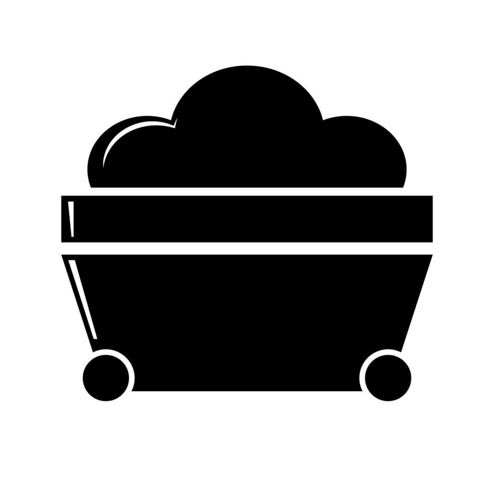 Coal and trolley silhouette icon. Vector. vector