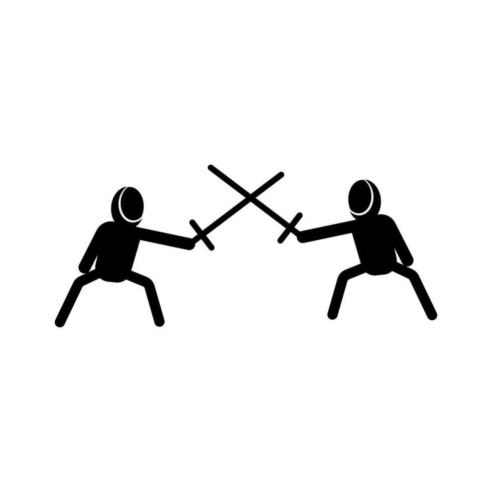 Fencing players in a match. Battle. Vector. vector