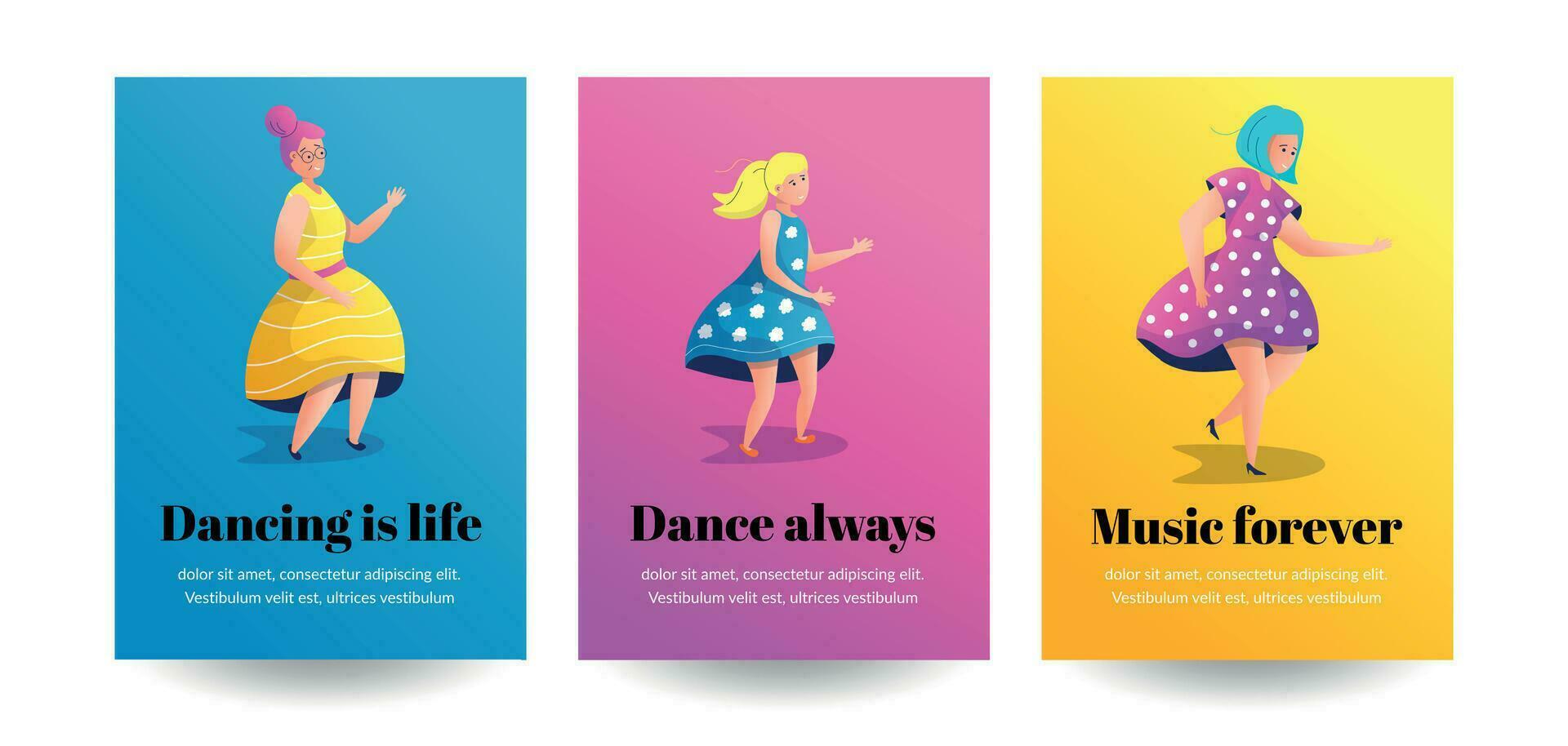 Dancing people vector illustration