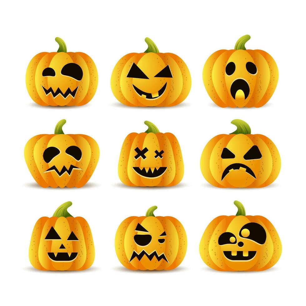 Halloween cartoon pumpkin vector