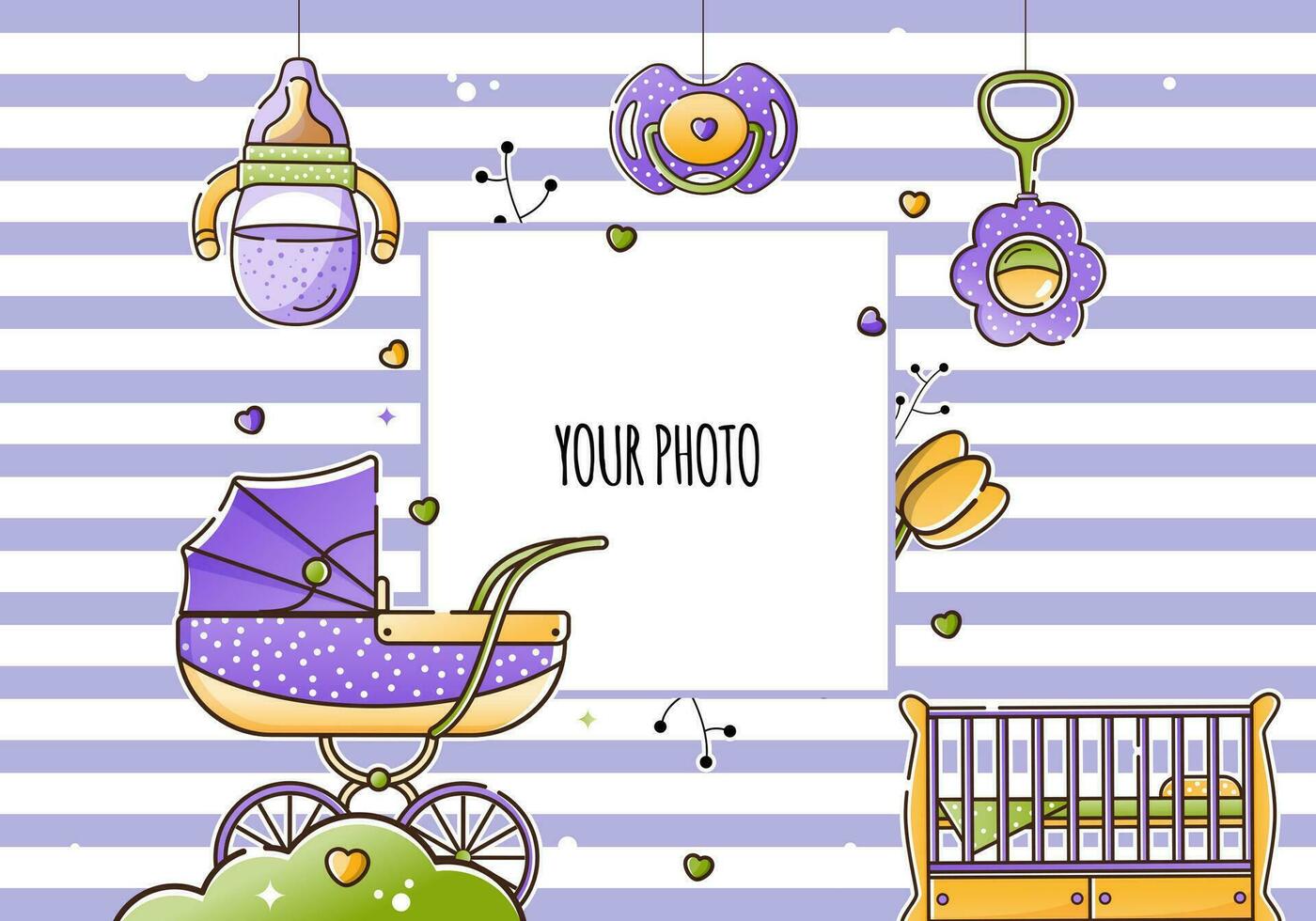 Baby born banner vector