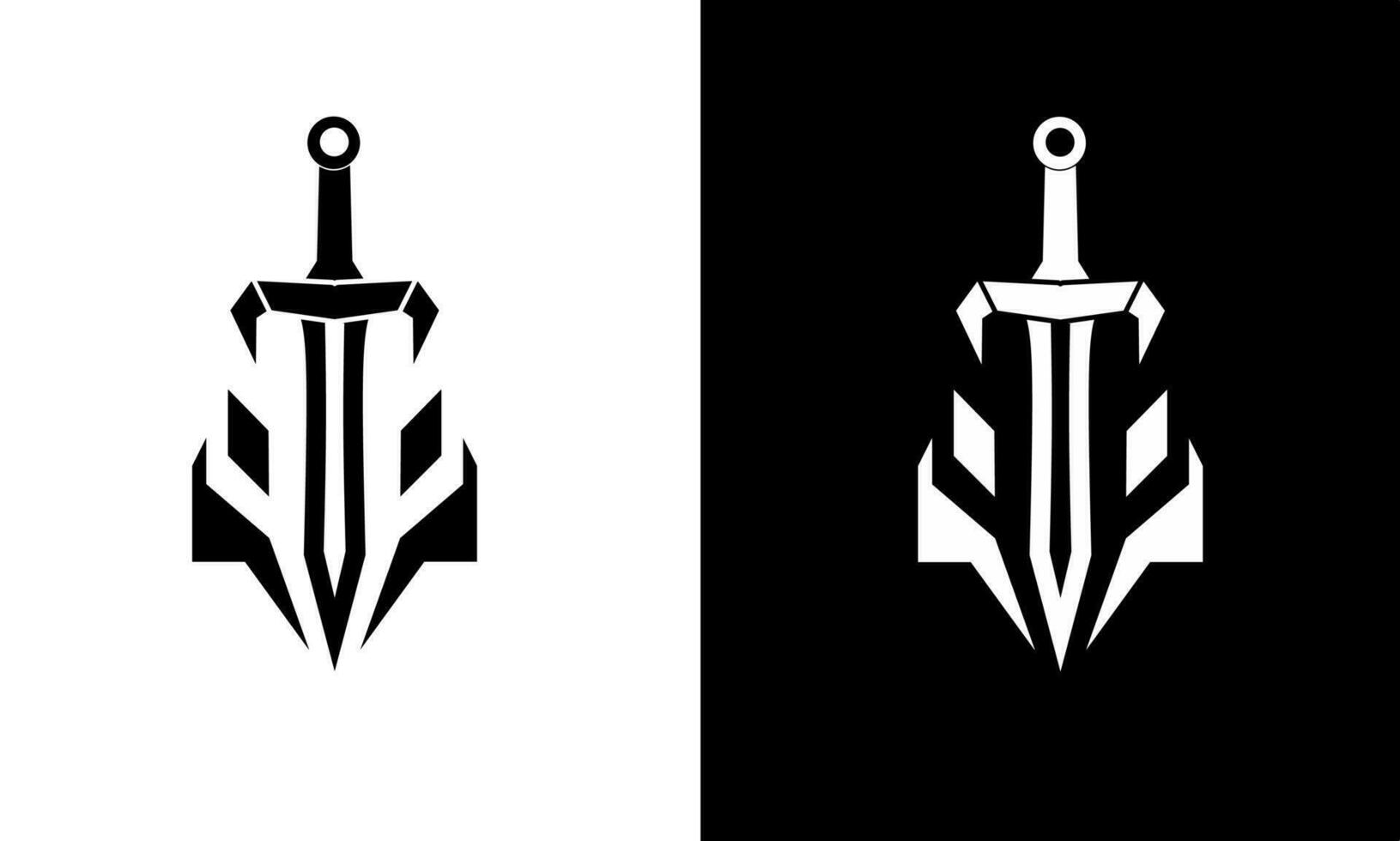 Illustration vector graphics of black and white sword symbol design