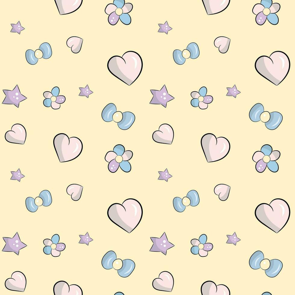 Cute vector pattern with hearts