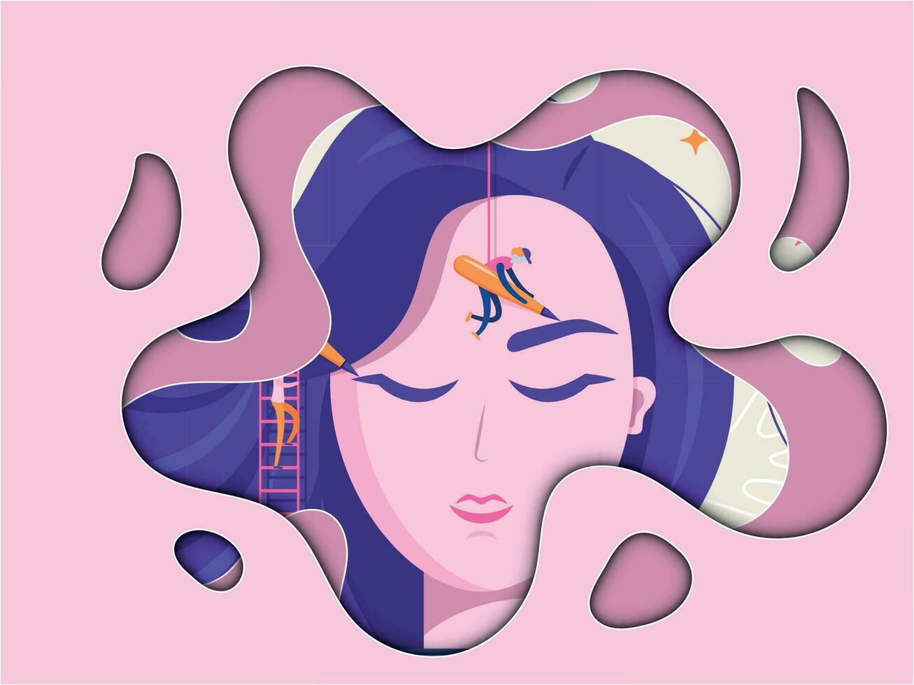 Permanent tattoo vector flat illustration