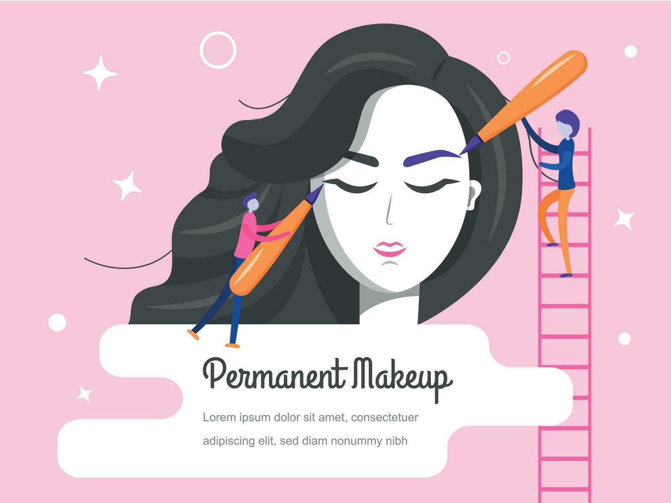 Permanent tattoo vector flat illustration