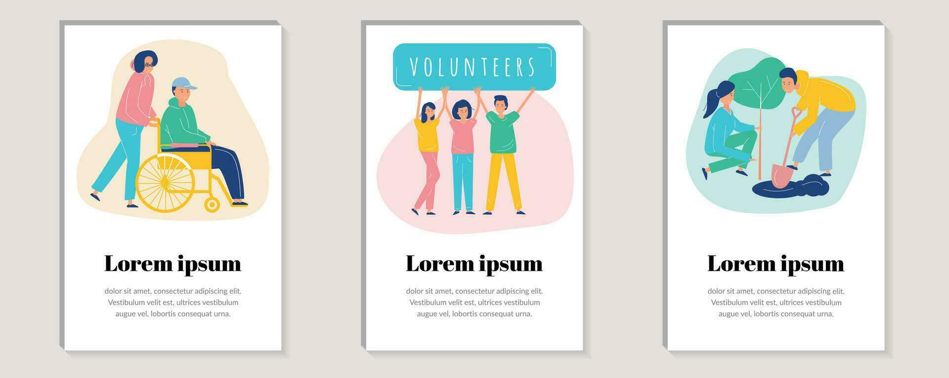 Volunteers vector banner