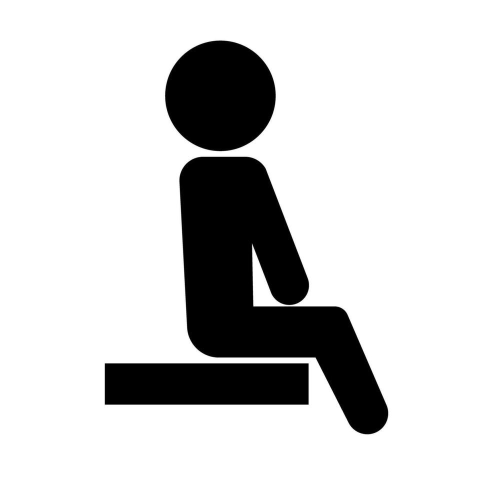 Simple sitting person pictogram. Vector. vector