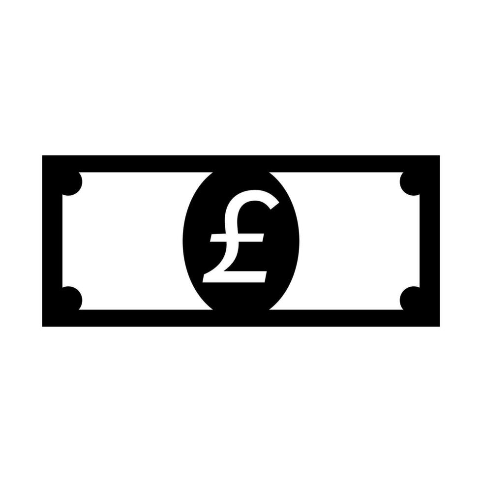 British banknote icon. Pound. Vector. vector