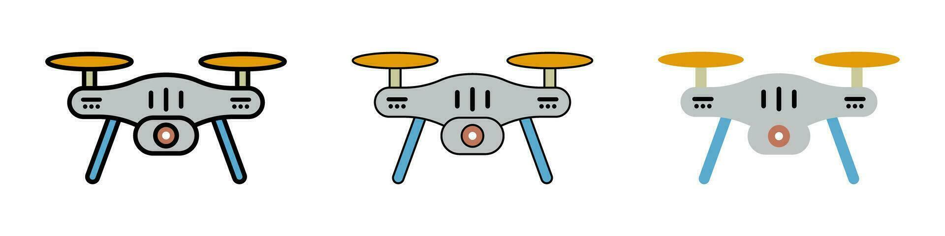 Drones icon set with different styles. Vector. vector