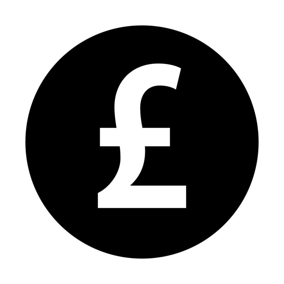 Round pound sterling silhouette icon. Vector. vector