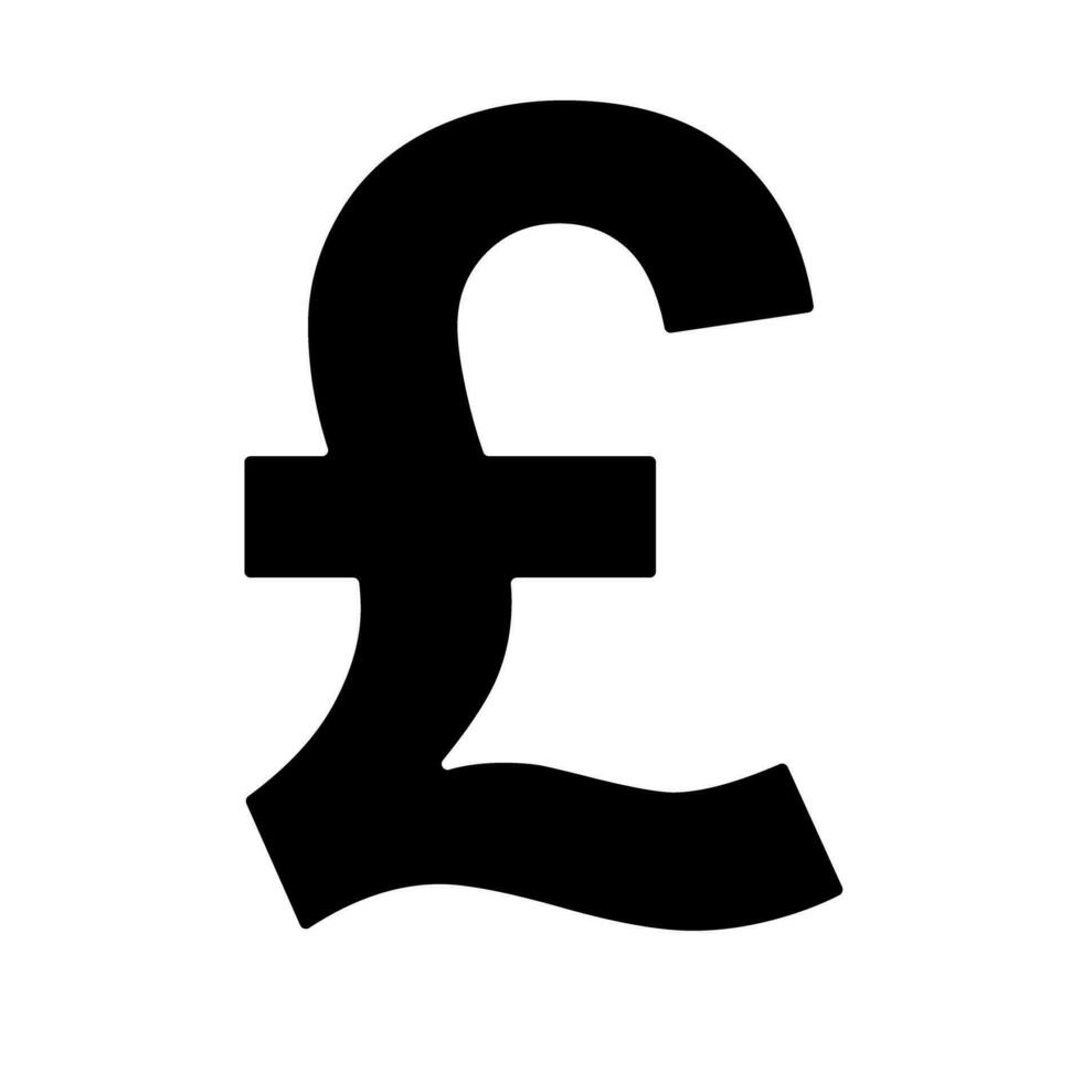 Pound sterling silhouette icon. Vector. vector