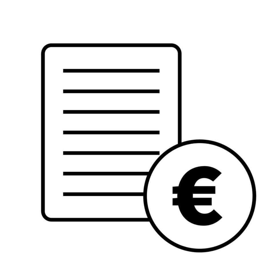 Euro currency and memo icon. Vector. vector