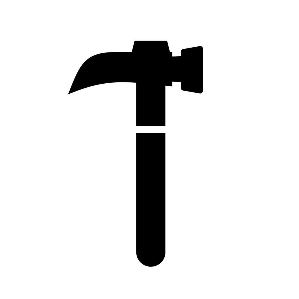 Simple nail hammer silhouette icon. Claw hammer silhouette. Vector. vector