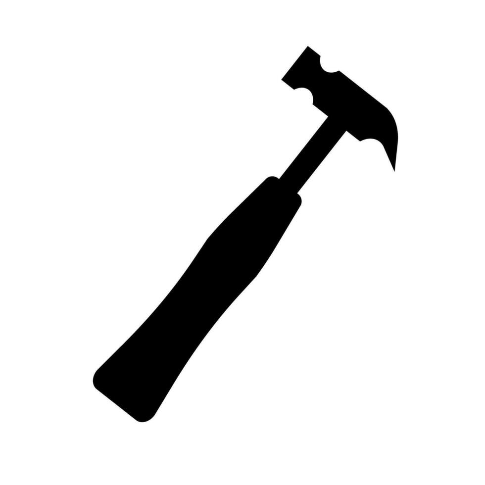 Claw hammer silhouette icon. Carpentry and DIY tool. Vector. vector
