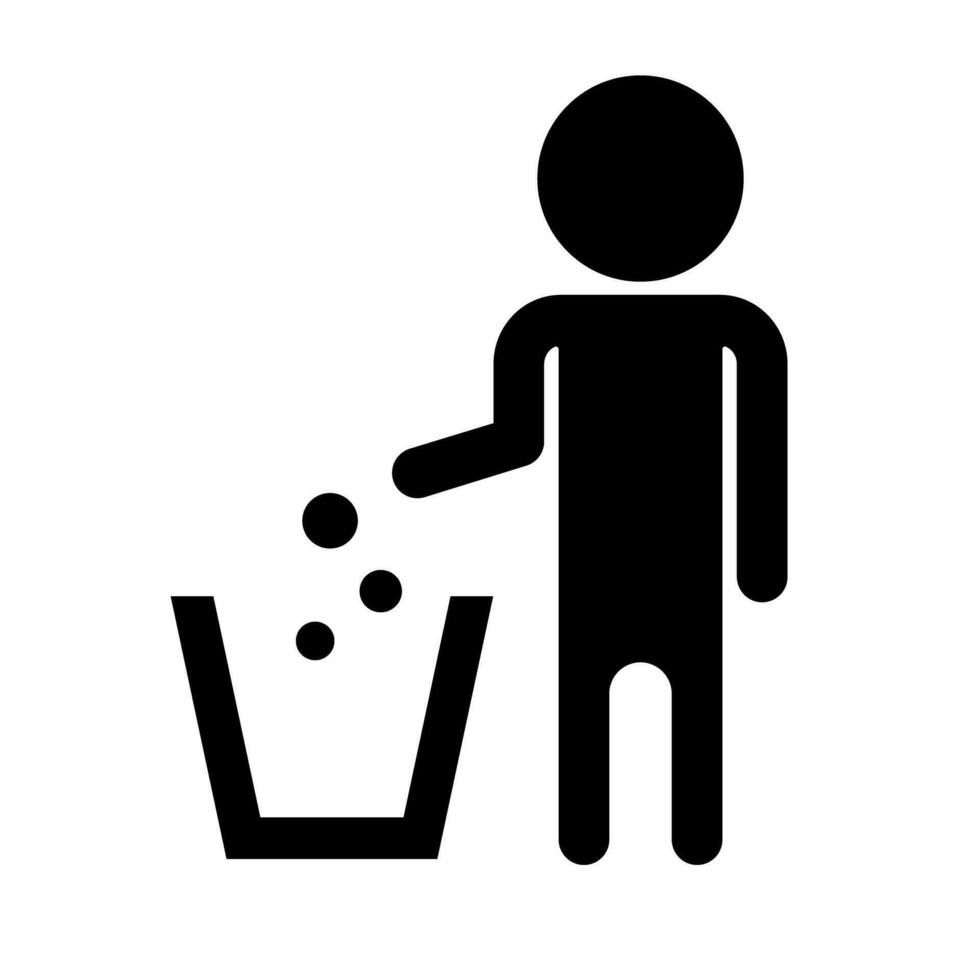 Person throwing away trash. Vector. vector