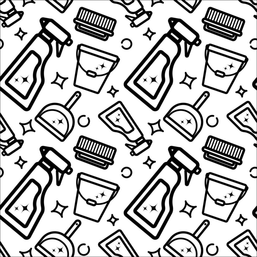 House cleaning vector seamless pattern