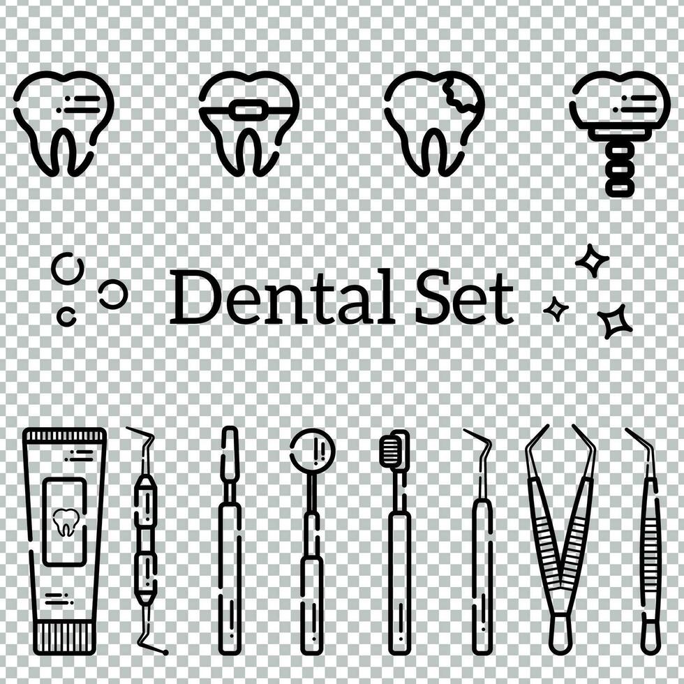 vector conjunto de el dental elementos