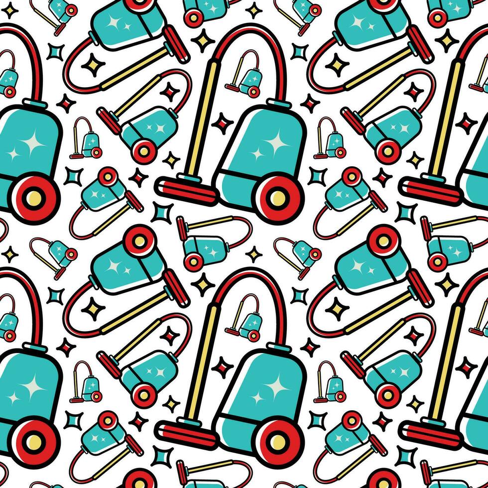 House cleaning vector seamless pattern