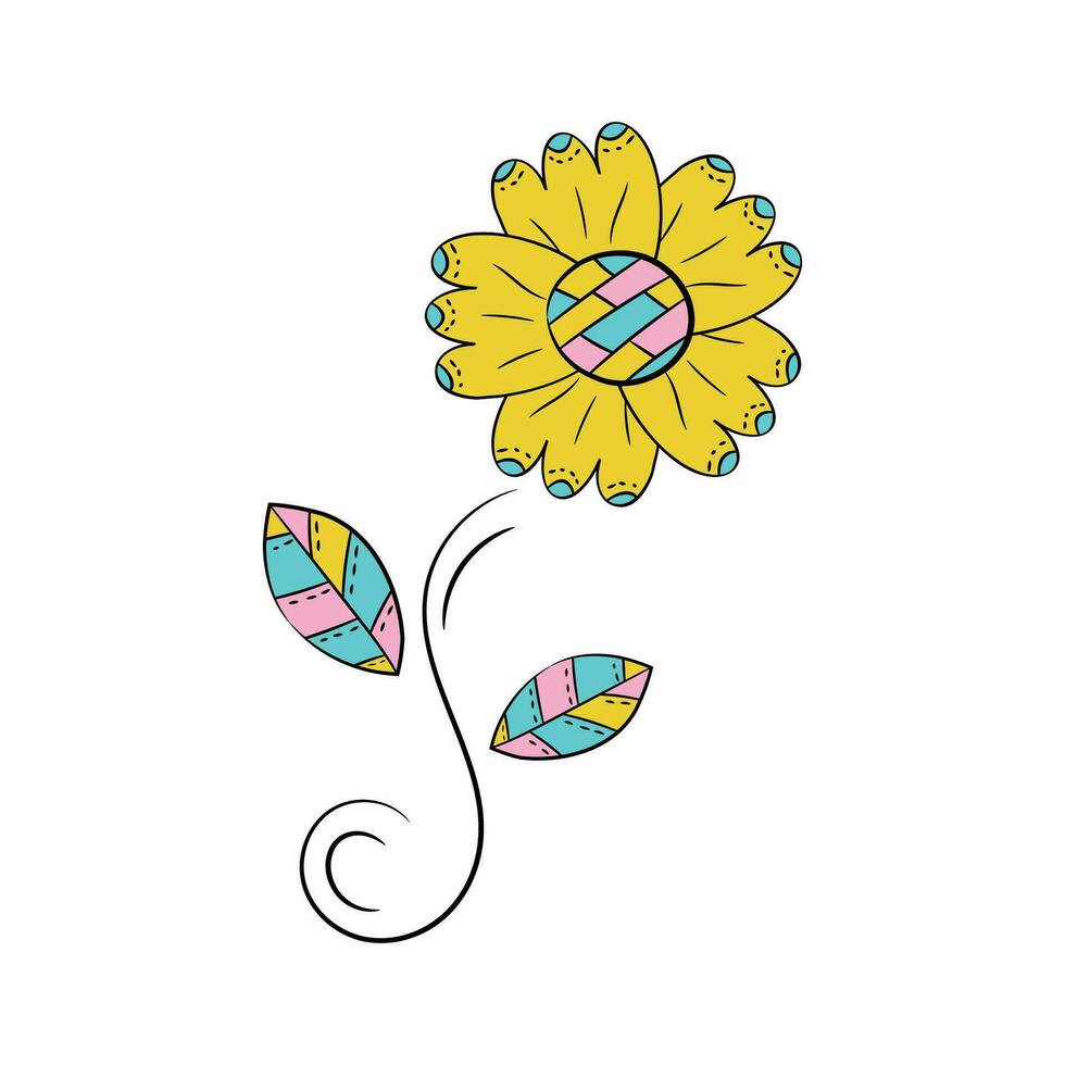 Vector spring flower on the white background