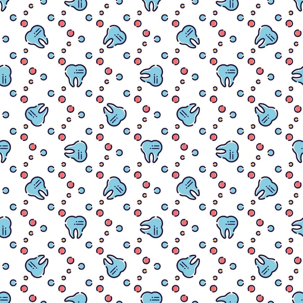 Dental vector seamless pattern