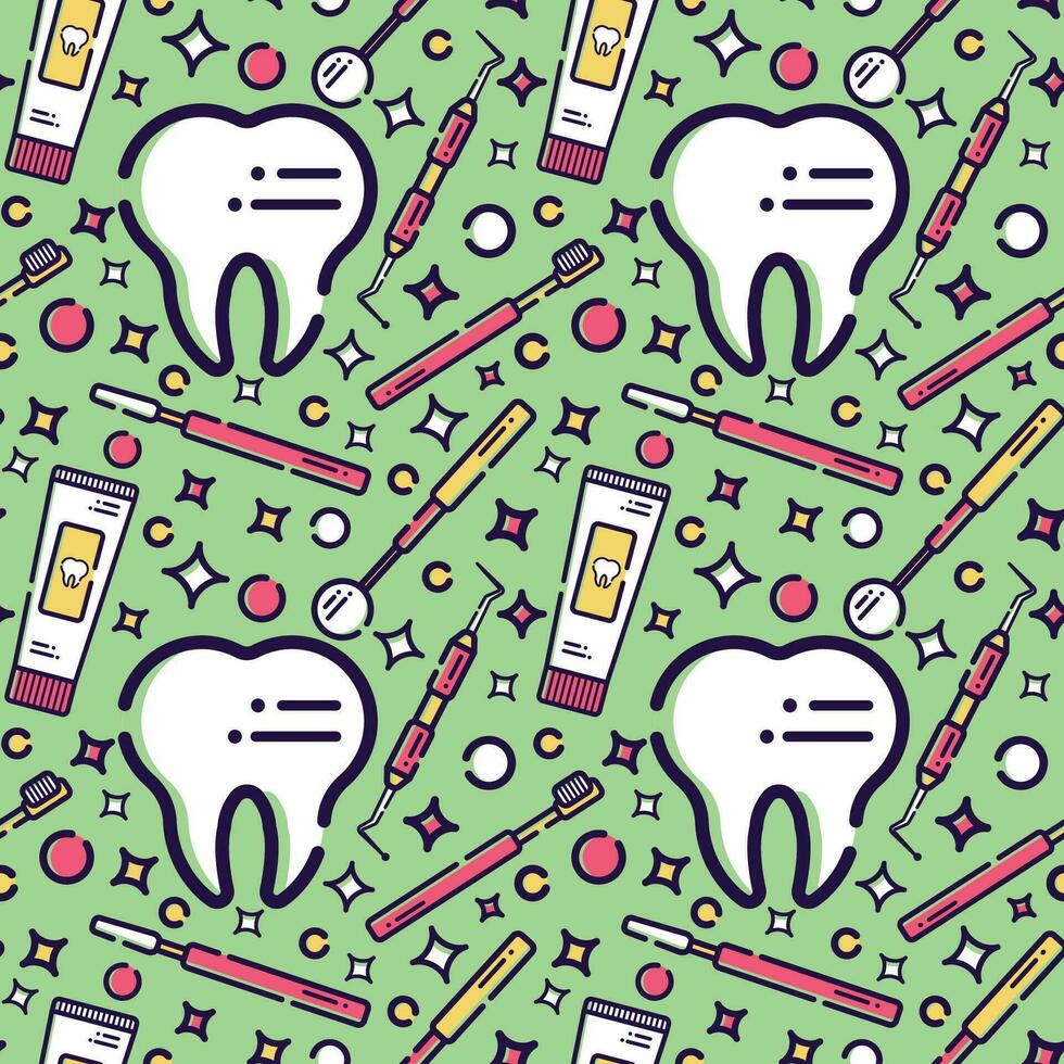 Dental vector seamless pattern