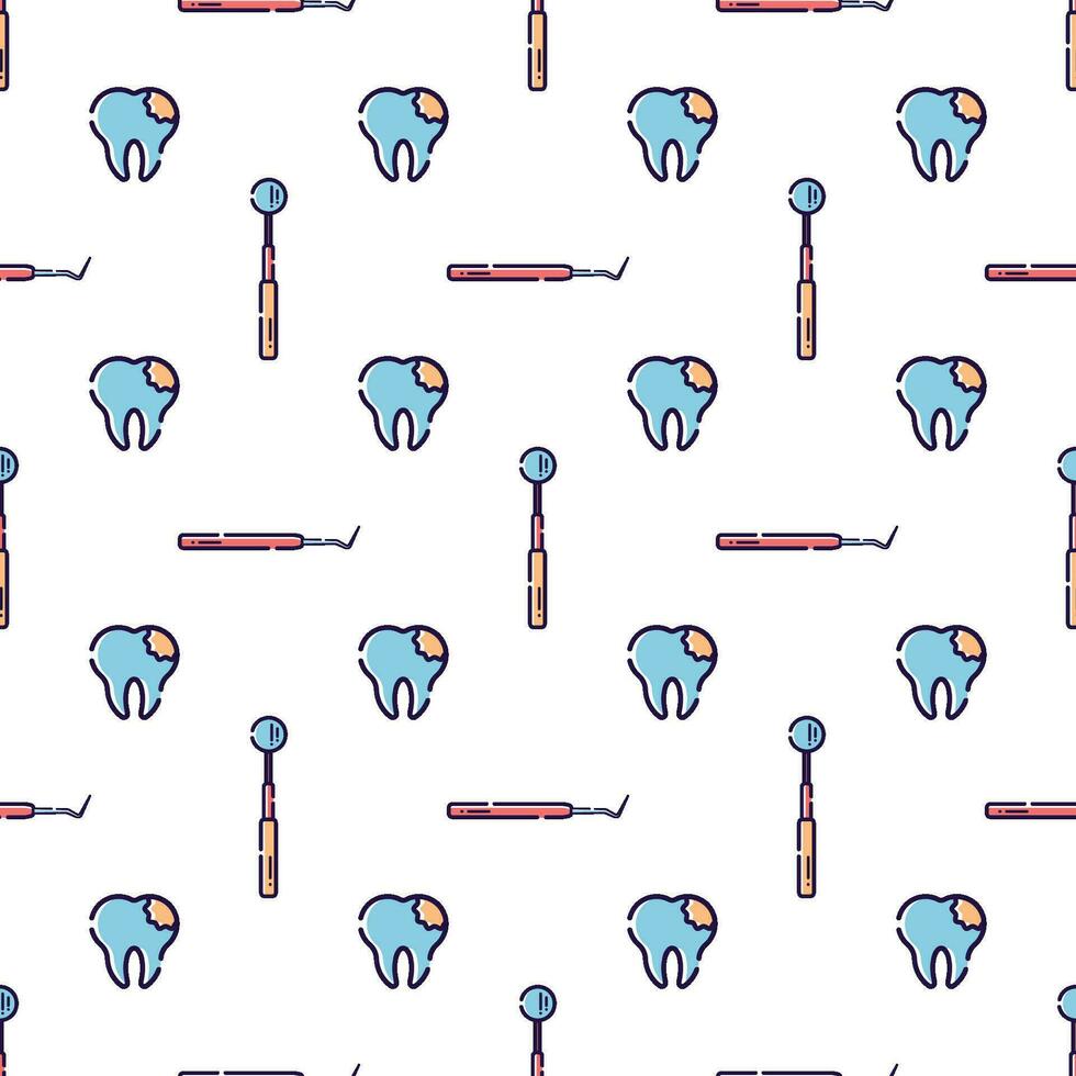 Dental vector seamless pattern