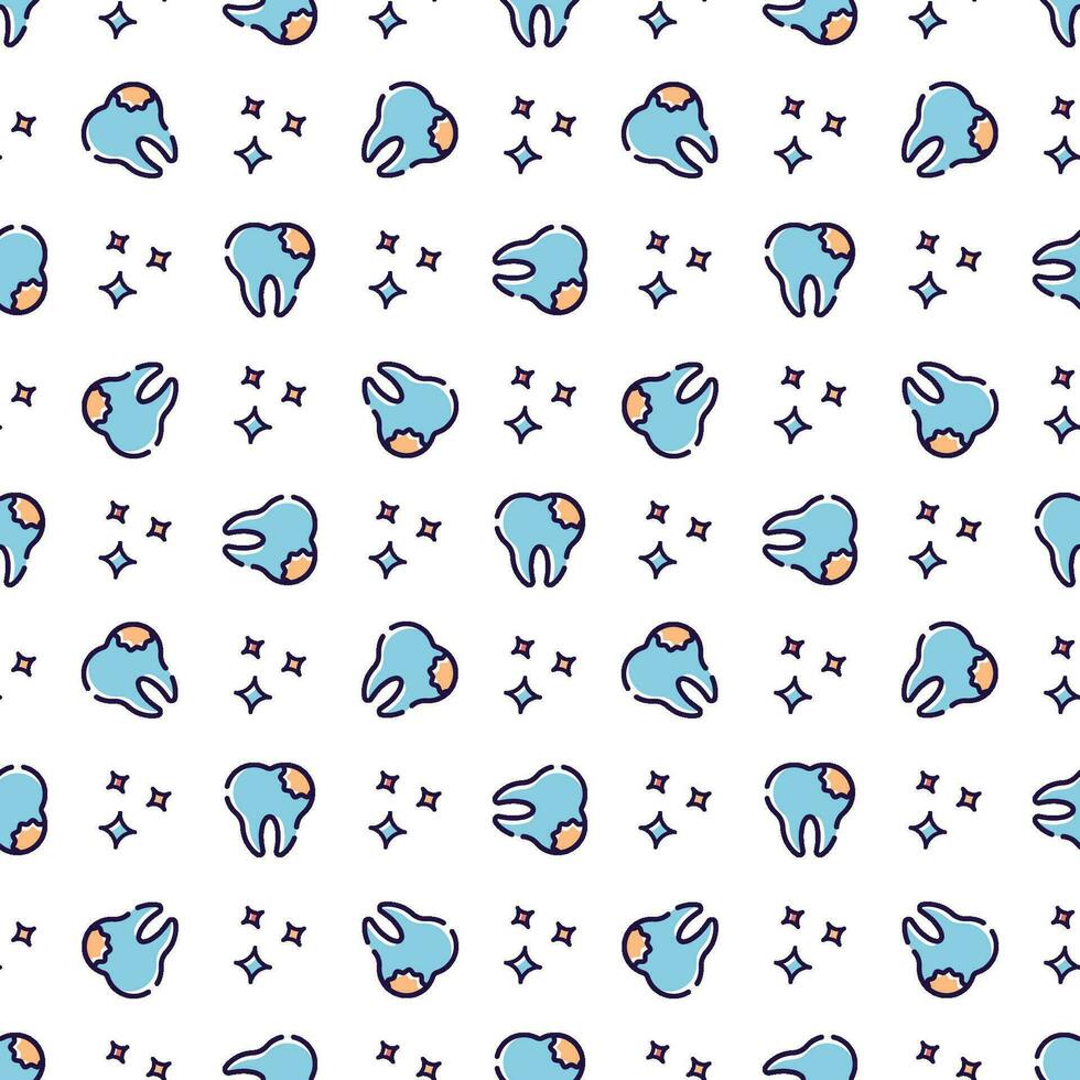 Dental vector seamless pattern