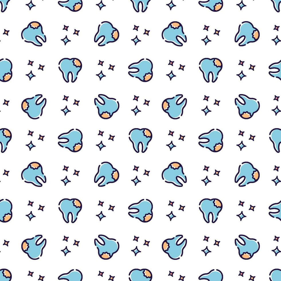 Dental vector seamless pattern