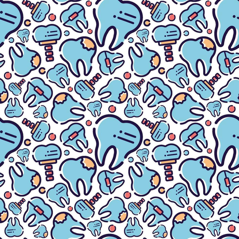 Dental vector seamless pattern