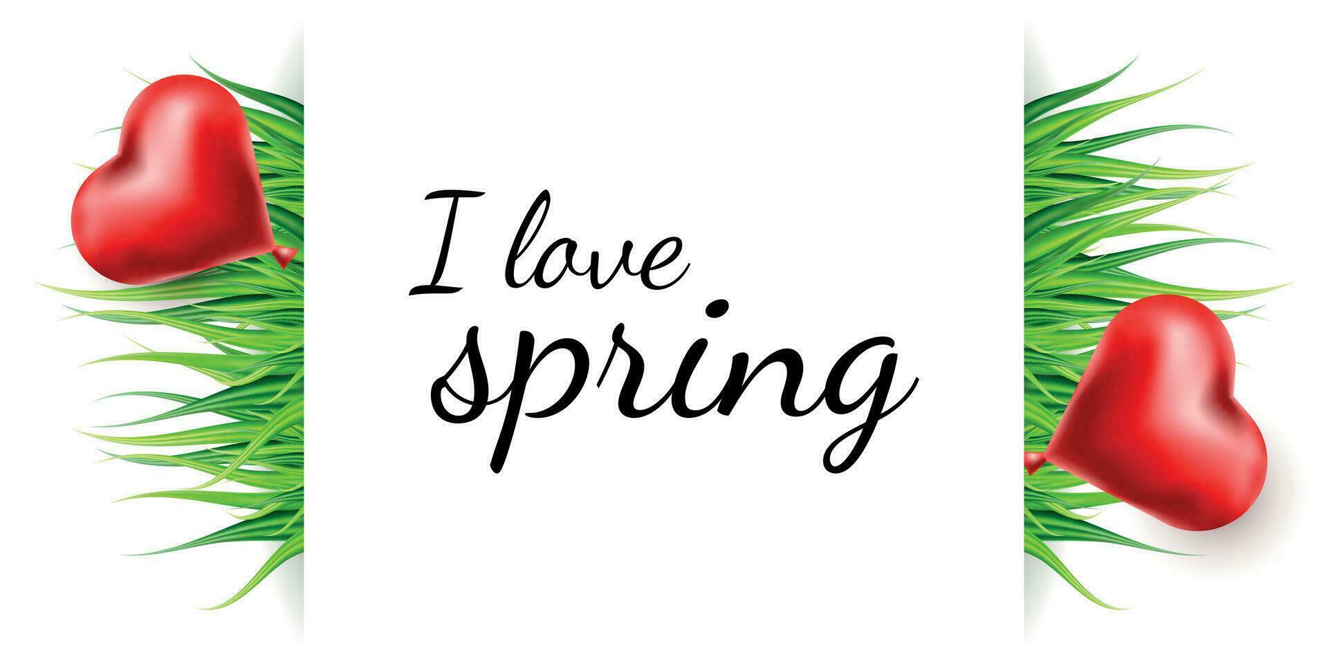 Spring vector illustration with green grass