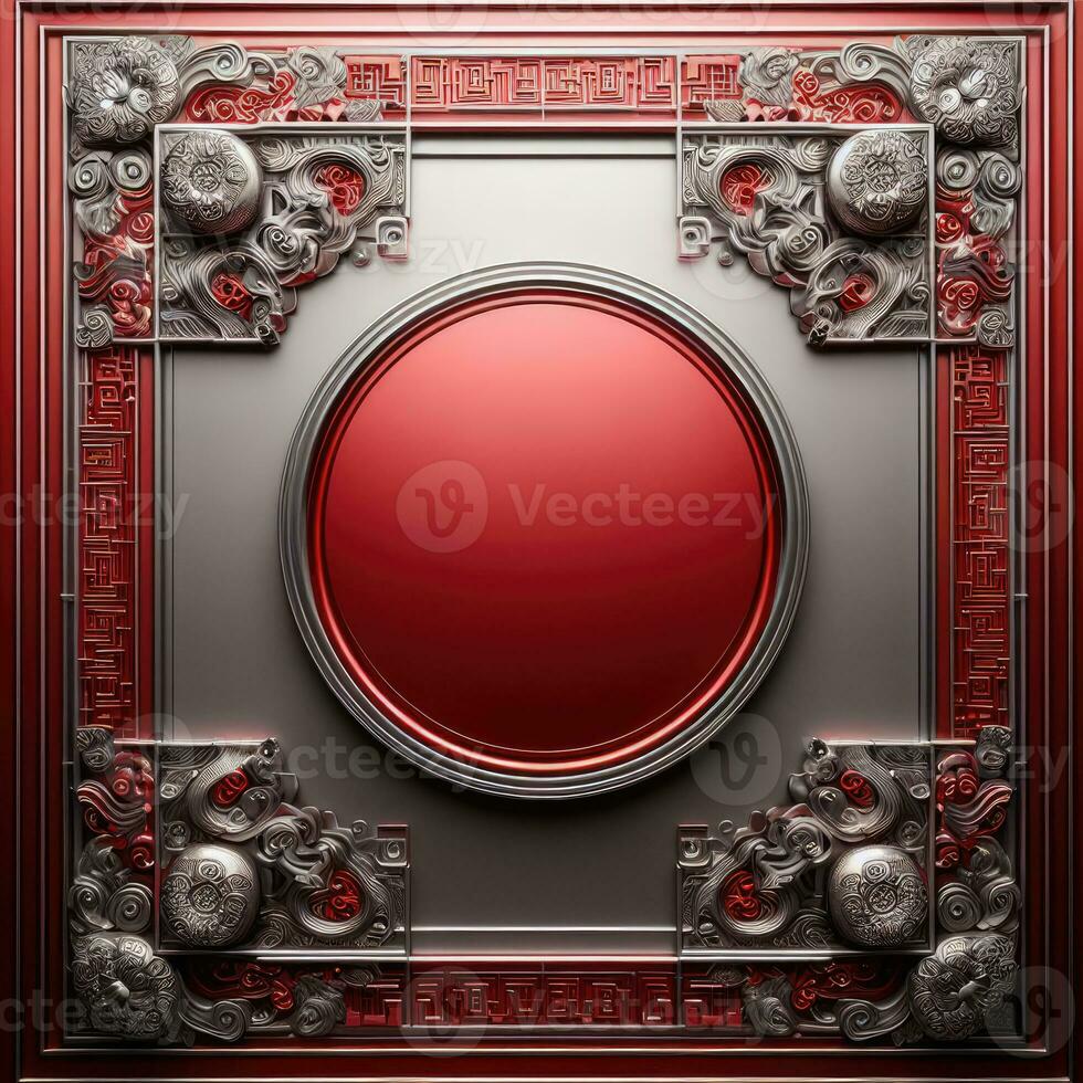 AI generated Happy chinese new year with Oriental Chinese traditional template Background photo