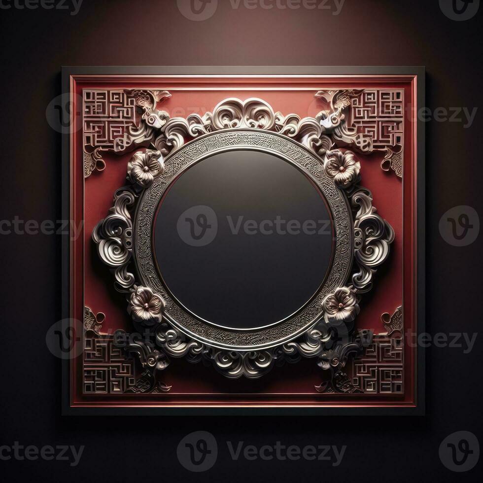 AI generated Happy chinese new year with Oriental Chinese traditional template Background photo