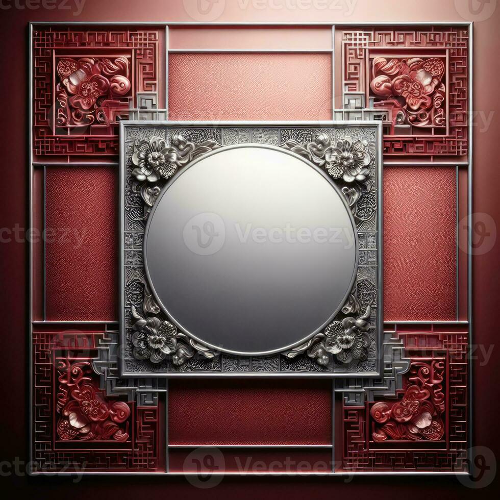 AI generated Happy chinese new year with Oriental Chinese traditional template Background photo