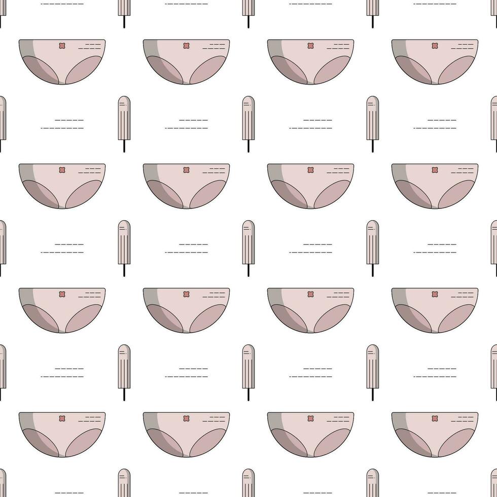 Women's menstruation and pads seamless pattern vector