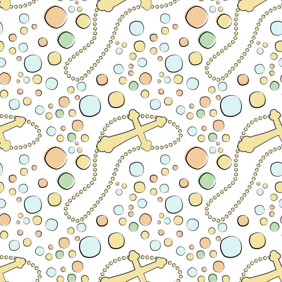 Vector seamless pattern on the religious theme of christening