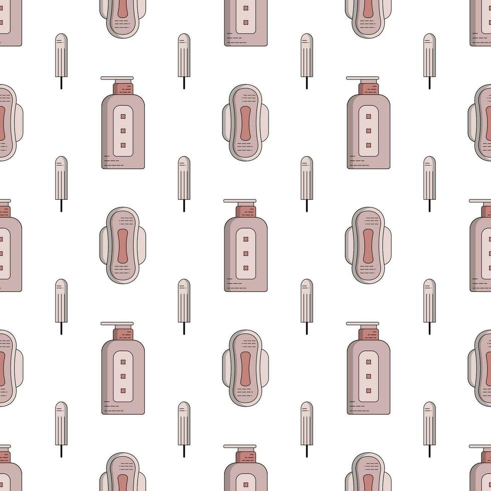Women's menstruation and pads seamless pattern vector